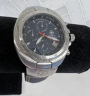 Vintage Timex Expedition Chronograph Mens Watch Brown Leather NEW BATTERY RUNS