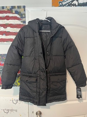 Sebby Collection Large Cozy Lined Hooded Puffer Coat Size Medium - SSP1411
