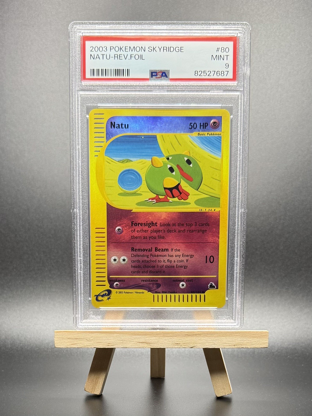 2003 POKEMON NATU REVERSE REV HOLO FOIL #80 E-SERIES SKYRIDGE PSA 9 WOTC