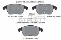 BremsbeläGe Vw Jetta Iii (1K2) 2.0 Tdi Baujahr 09/05-10/10 Kw 100 Ps 136 - Pagid