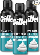 Sensitive Skin Shaving Foam 200ml Pack of 3 Gentle Smooth Shave Men  