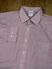 Brooks Brothers Regent Men's Long Sleeve Dress Shirt 17.5 32/33 Red Striped