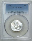 1940 P Washington Silver Quarter PCGS MS65 Frosty White New Holder #S324