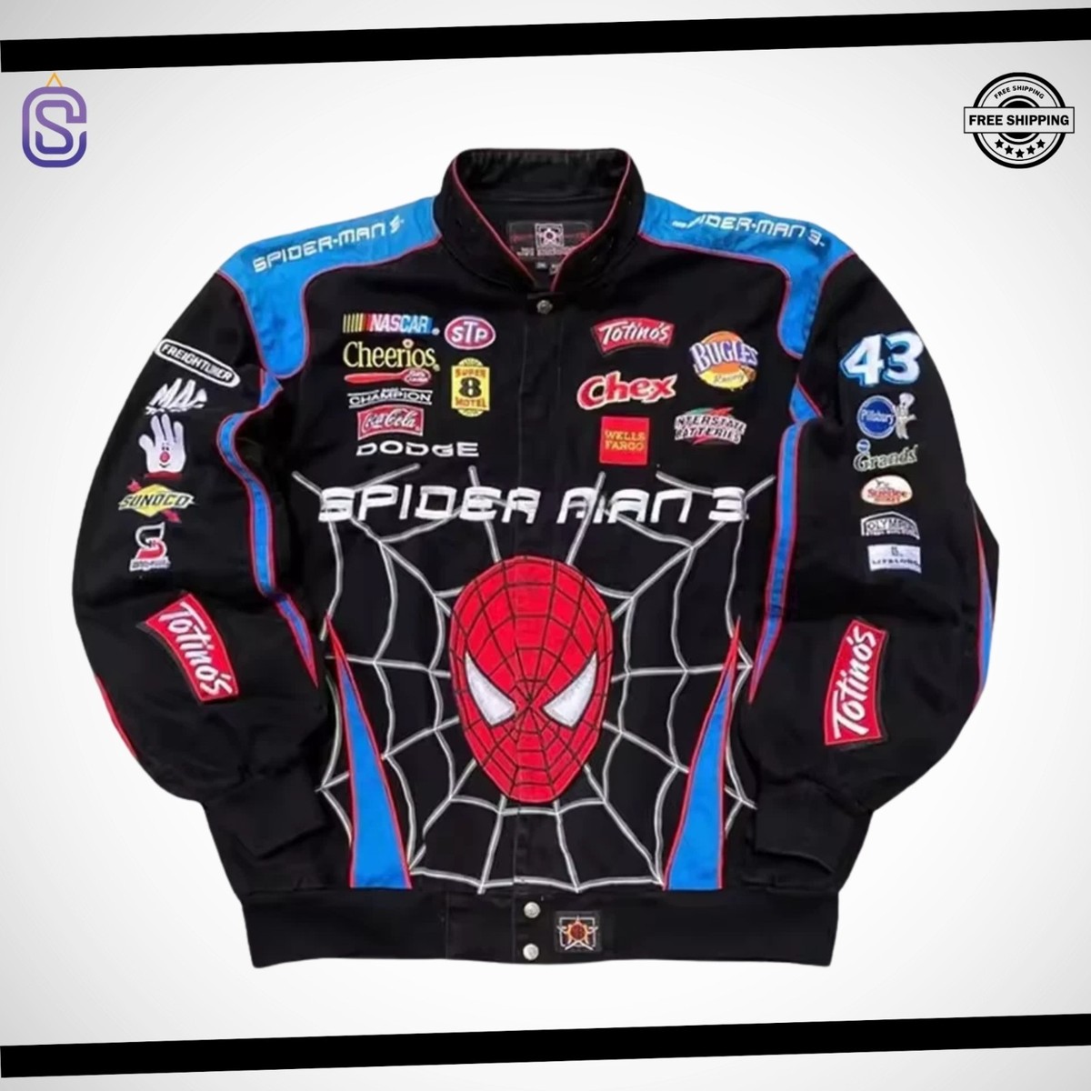 Vintage JH Design Bobby Labonte NASCAR Jacket Spider-Man 3 Racing