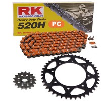 Kettensatz Kawasaki BJ 250 Estrella 94-99 Kette RK PC 520 H 102 Offen Orange