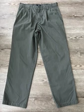 Dockers Pleated Classic Straight Pants Green Mens Actual 34x31