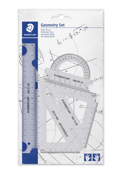 Staedtler Lineal-Set Geometrieset Geodreieck Lineal Zeichendreieck 4-Tlg-image