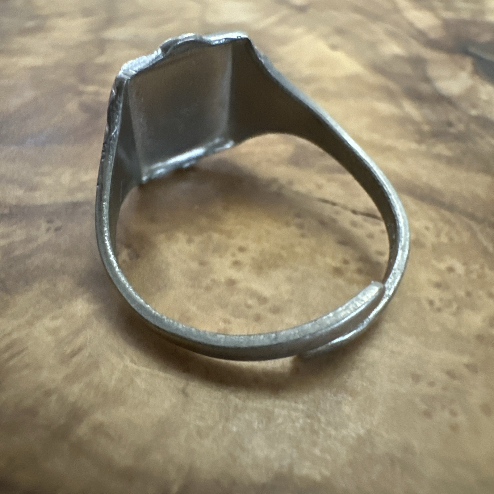 Vintage Nickle Silver Monogram Ring Initial C Art… - image 5