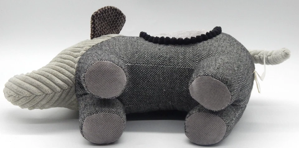 Pier 1 Imports Plush Eleanor Elephant Decorative Gray Pillow Standing Corduroy - Image 3 of 4