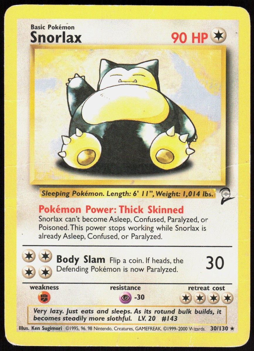 Base Set 2 Snorlax 30/130 Rare Pokemon DMG | eBay