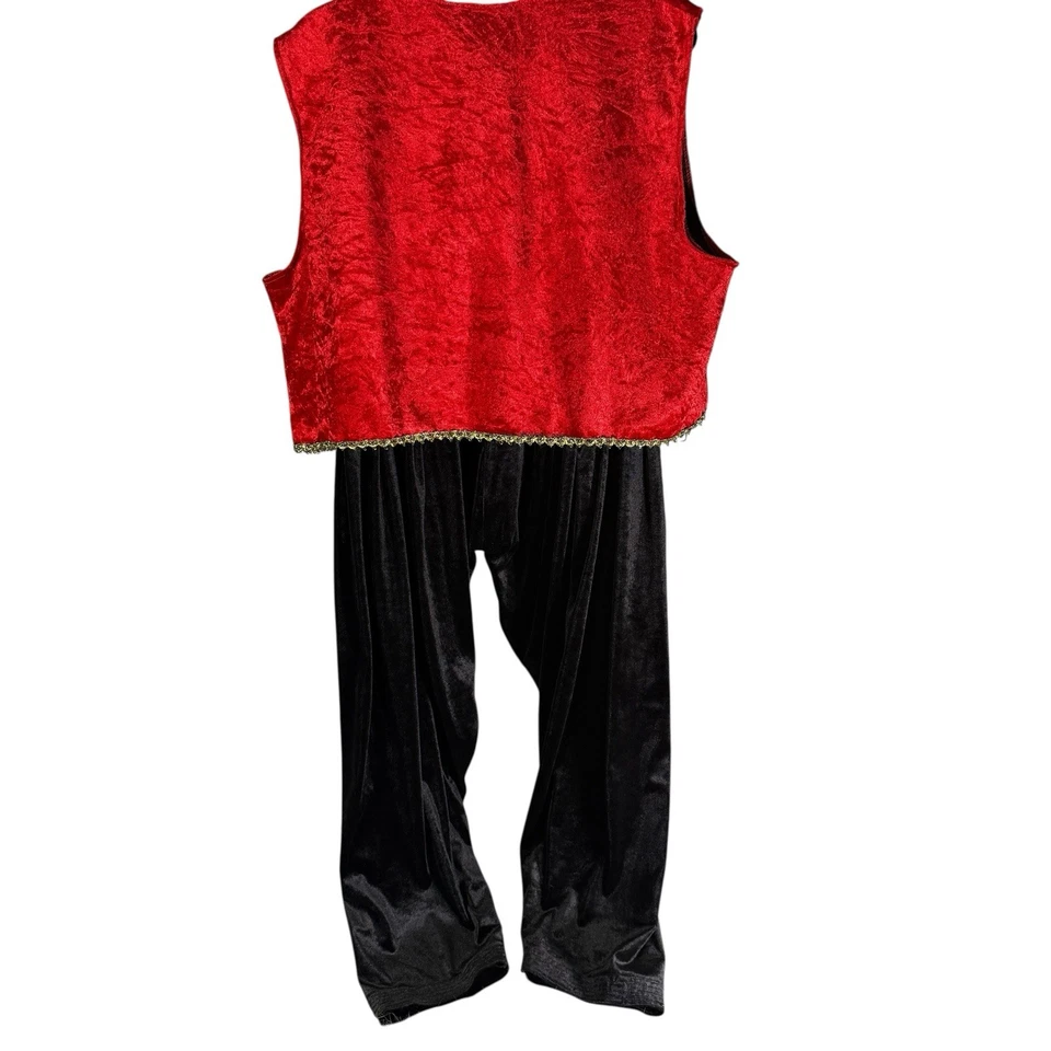 Disfraz Genio Príncipe del Desierto Para Hombre Adulto Negro Pantalones Rojo Chaleco Foro Novedades Foto 4 de 4