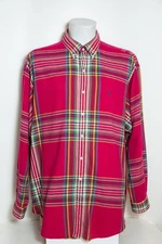 Ralph Lauren Blake Flannel Red Tartan Plaid Shirt Mens Size XL 2XL 29" p2p