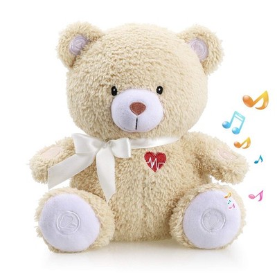 BEREST Sleeping Bear Baby Sleep Soother- Mom's Heartbeat White