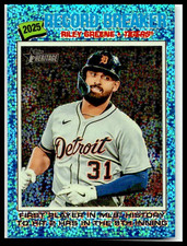 2026 Topps Heritage #234 Riley Greene Record Breaker Light Blue Sparkle Chrome