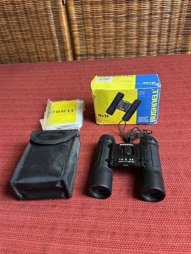 Bushnell Powerview Binoculars 10x25 Model 13-2516 With Case Box And Manual - Picture 1 of 18