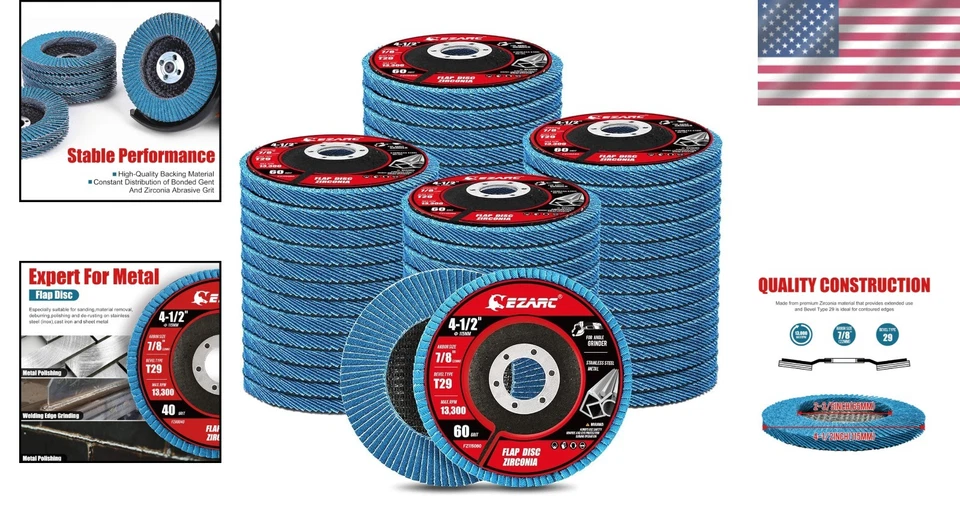 60 Grit Zirconia Sanding Discs 50 Pack - Image 2 of 4