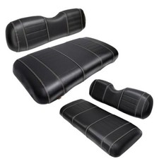 Golf Cart Seat Covers fits Club Car Black For EZGO TXT 1994-2013 Front and Rear