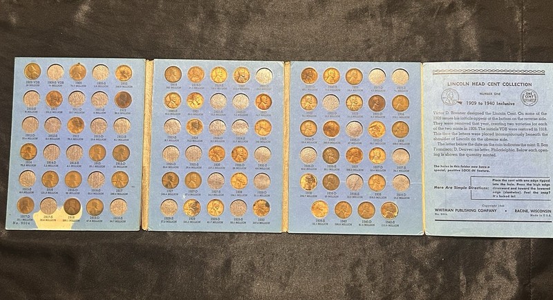 RARE 1909 VDB Wheat Cent In Whitman Lincoln Head Cent Album No. 1 1909-1940