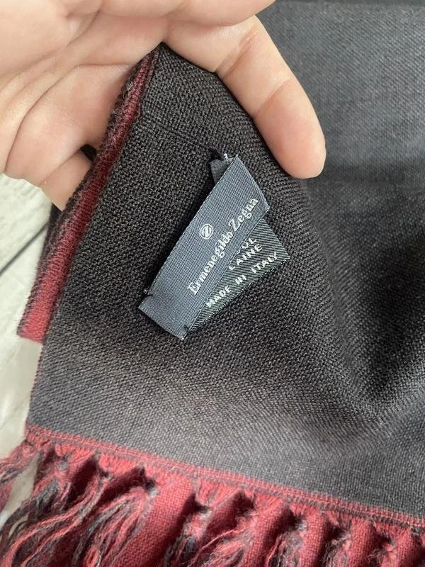 Women Ermenegildo Zegna Scarf Burgundy Wool One - Bild 2 von 4