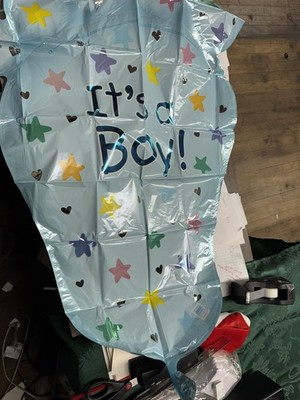 Its A Boy 36@ Mylar Balloon With 2 Solid Blue 18  