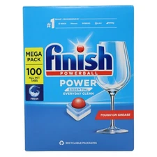 Finish Powerball Power Essential Dishwasher Tablets, Fresh, 100 Tabs Mega Pack