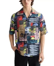 Scotch  Soda Relaxed-Fit Allover Patterned Shirt Men's Large Art Collage S/S