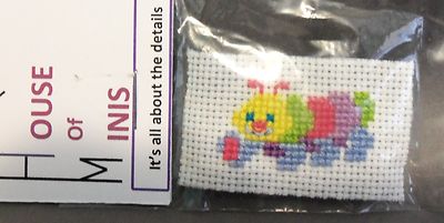 Dollhouse Miniature 1:12 Scale Catapillar Embroidered Placemat Mat #REG2760