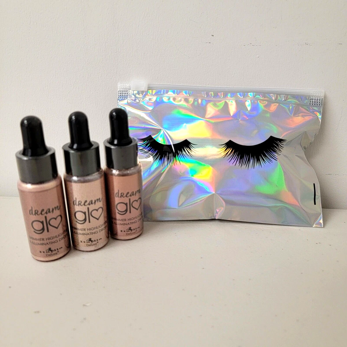 Italia Deluxe Dream Glow Shimmer Highlighter Luminating Drops 4 Piece Makeup  Set | eBay