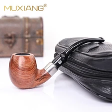 Classic Smoking Pipe Rosewood Tobacco Pipe Bent Stem Acrylic Saddle Mouthpiece