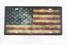 home accents store American flag patriotic tin sign car plate
