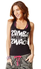 Zumba ~ Street Zwag Racerback Tank Top - BLACK ~ XS, Small, Medium  ~ New!