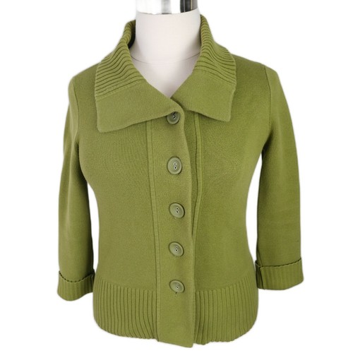 Army Green Cardigan Sweater Size 