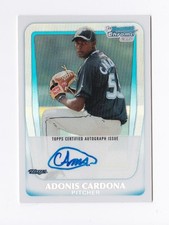 2011 Bowman Chrome Prospect Autographs Refractors Adonis Cardona /500 Blue Jays