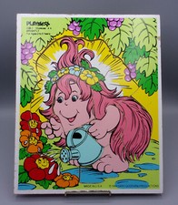 Vintage Playskool Snugglebums BRIGHTLY 10 Pc.  Wooden Puzzle ~1984 Gary Goddard