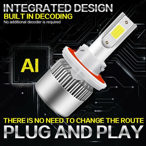 H13/9008 LED Headlight High Low Beam Bulbs for Ford Escape 2008-2012 Plug Play - Picture 9 of 12