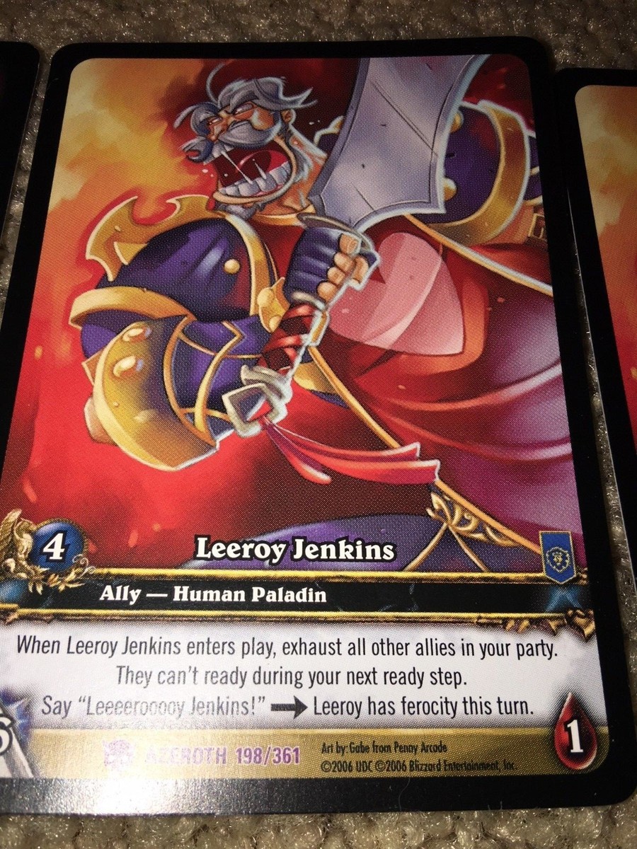 World of Warcraft Azeroth WoW TCG Card LEEROY JENKINS Extended Art