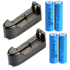 4pcs UltraFire 14500 Battery 3.7V 1800mAh Rechargeable Cell 2pcs Charger