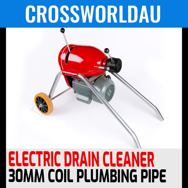 Electric Drain Cleaner Heavy Duty 30mm Coil Plumbing Snake Sewerage Pipe Machine for sale online