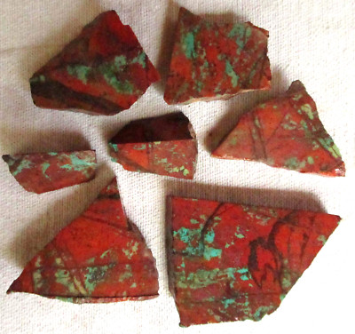 Sonora Sunrise Slab- Sunset - Chrysocolla - Cuprite - 230gm - Mexico - Lot of 7