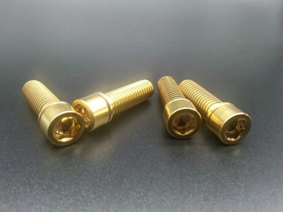 4Pcs/lot Super Light Golden M8x25 Bolts Allen Hex Head Screw Washer - Image 2 of 2