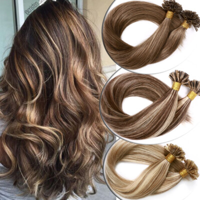 200 Strähnen Keratin Bonding Hair Extensions*Remy Echthaar Haarverlängerung 50CM