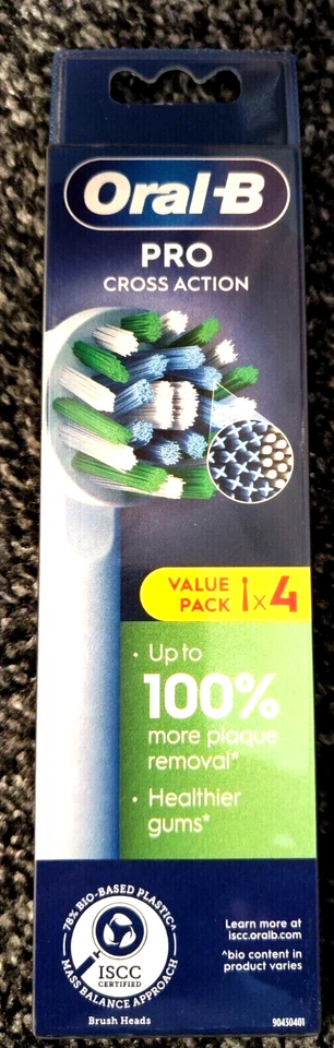 Oral-B Pro Cross Action Brush Heads White VARIOUS USE MENU (3036)