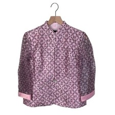 NEW R M Richards Sheer Pink Embellished Rhinestone 2 Piece Jacket Tank Set 12P