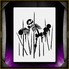 Spiked Skeleton 1 - Airbrush Stencil Template Airsick