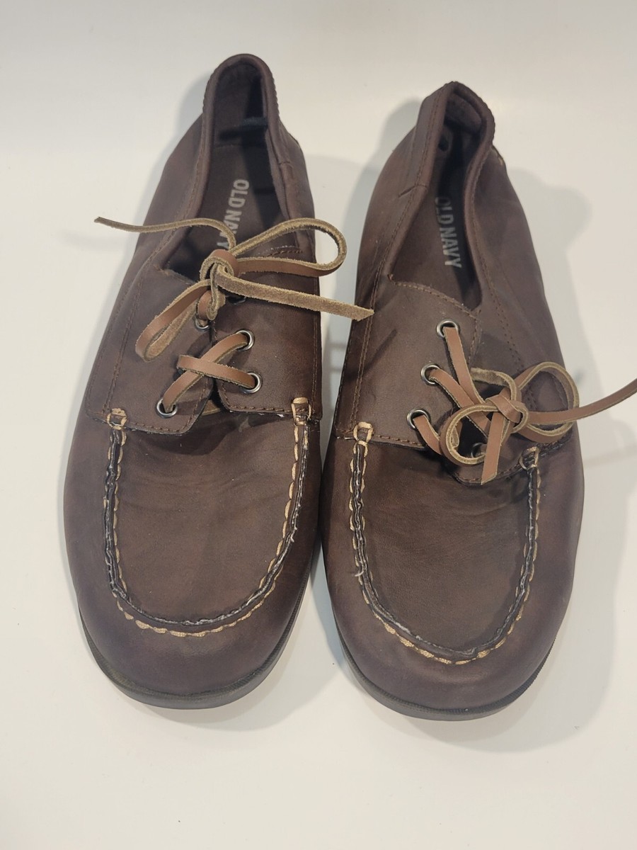 Old Navy Mens 11 Medium Boat Shoes Moc Toe Lace Up Leather  display picture 1