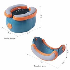 NEW BlueSnail Foldable Travel Potty Training Toilet Chair Blue/Orange Open Box 