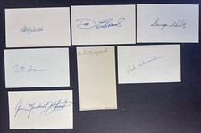 Cleveland Indian Greats Signed Index Card Lot of 7 George Uhle Stanley Coveleski