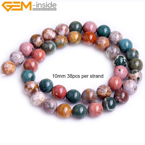 Multicolor Ocean Jasper Natural Gemstones Round Beads For Jewelry Making 15" AU - Foto 19 di 24