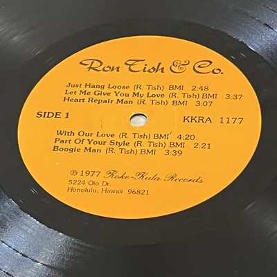Ron Tish Co. Self Titled LP Vinyl Record 1977 Kake Kula KKRA 1177