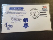 USS GUADALCANAL LPH-7 Naval Cover 1992 MEDAL of HONOR MOH Cachet